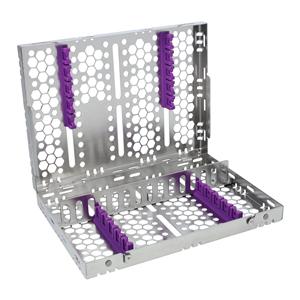 Double Sided Cassette 100% Stainless Steel Medium Purple 16 Instruments Each