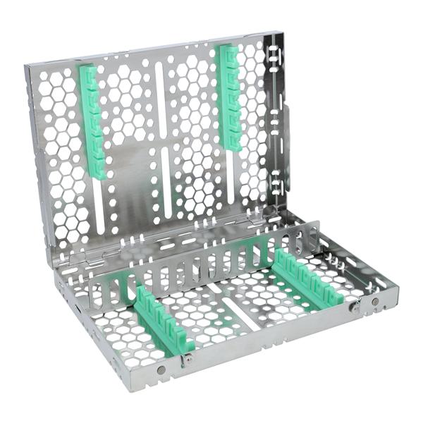 Double Sided Cassette 100% Stainless Steel M Light Green 16 Instruments Each