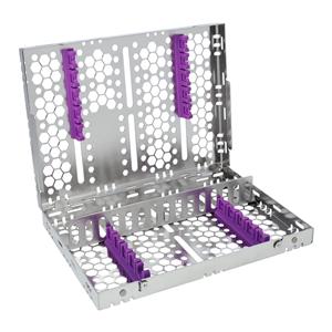 Double Sided Cassette 100% Stainless Steel Medium Purple 16 Instruments Each