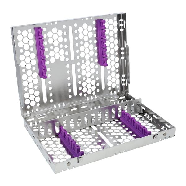Double Sided Cassette 100% Stainless Steel Medium Purple 16 Instruments Each