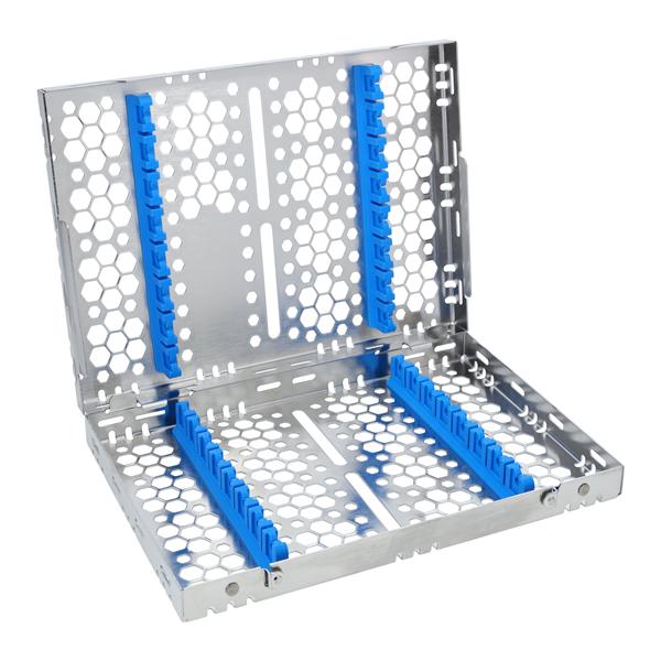 Double Sided Cassette 100% Stainless Steel Medium Blue 16 Instruments Each