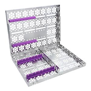 Double Decker Cassette 100% Stainless Steel Large Purple 24 Instruments Each