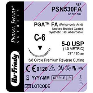Perma Sharp Suture Polyglycolic Acid/Fast Absorbtion Braid 5-0 27...