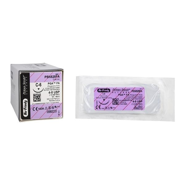 Perma Sharp Suture Polyglycolic Acid/Fast Absorbtion Braid 4-0 18...