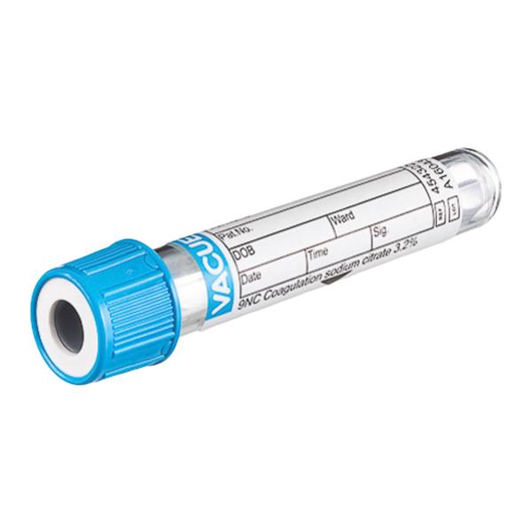 Blood Collection Tube Blue 1.8mL Cap PET 50/Pk