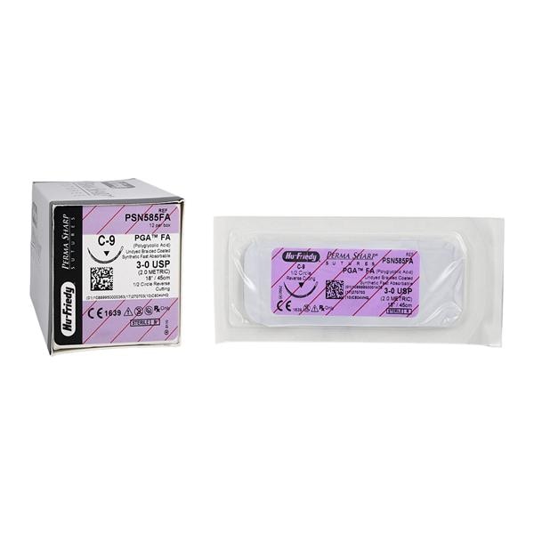 Perma Sharp Suture Polyglycolic Acid/Fast Absorbtion Braid 3-0 18...