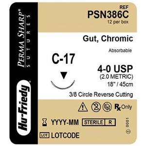 Perma Sharp Suture Chromic Gut Monofilament 4-0 18" Absorbable C-...