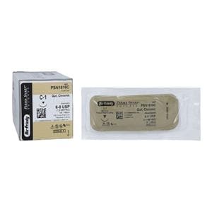 Perma Sharp Suture Chromic Gut Monofilament 6-0 18" Absorbable C-...