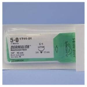 Dermalon Suture Nylon Monofilament 5-0 18" Non-Absorbable C-1 Pre...
