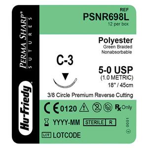 Perma Sharp Suture Polyester Monofilament 5-0 18" Non-Absorbable...