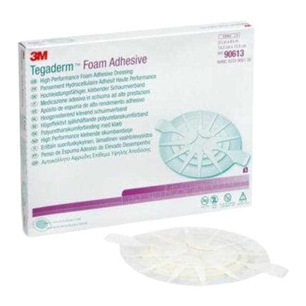 Tegaderm Foam Dressing 5-5/8x6-1/8" Sterile Oval Medium Adherent Adhs Wt Abs LF