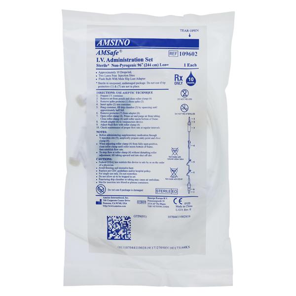 Amsafe EMS IV Administration Set 2 Y-Injection Sites 10 Drops/mL...