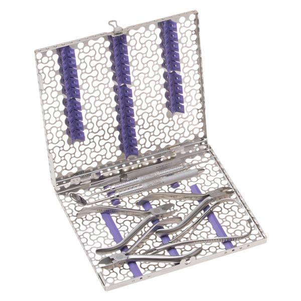 IMS Infinity Series Orthodontic Cassette SS Sm Thn Prpl 4 Plrs & 3 Hnd Inst Ea