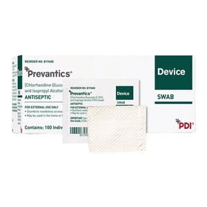Prevantics Device Swab 1.59 in x 1.31 in 100/Box, 10 BX/CA