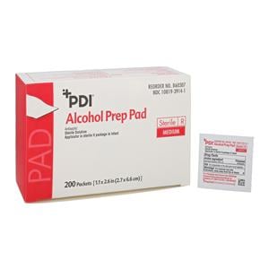Prep Pad 70% Isopropyl Alcohol v/v Medium White Sterile, 20 BX/CA