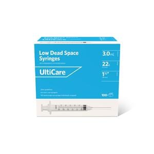 Syringe/Needle UltiCare _ 22g 1-1/2" 3mL Beveled 0.05cc Graduated...