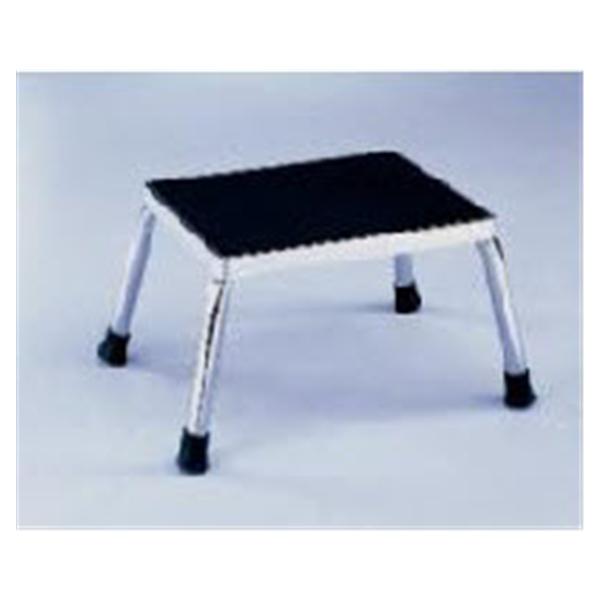 Stool Step Model 1250 Chrome 4 Leg/Non-slip Mat 11-3/8x14.25x9" R...