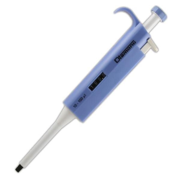 Diamond Adjustable Volume Pipette 10-100uL Graduated Blue Calibra...