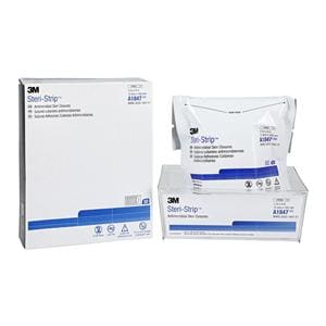 Steri-Strip Skin Closure Strip 1/2x4" Tan Antimicrobial Adherent...