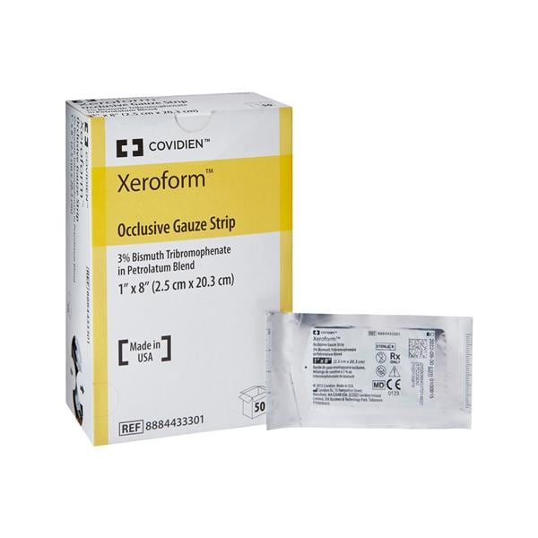 Xeroform Petrolatum Gauze Dressing 1x8" Sterile Ptch 3% BTP LF