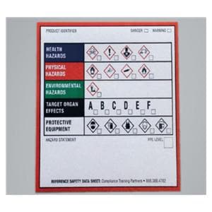 GHS GHS Chemical Informational Label Color Coded 2-1/2x2-1/2" For...