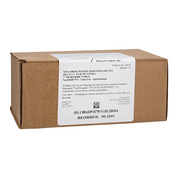 Administration Set Non-Coring 90 Degree Huber 22 Gauge 1-1/2" Pri...