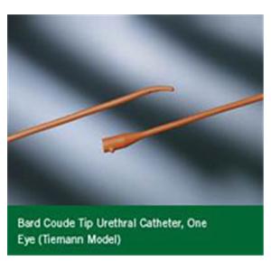 Intermittent Catheter Coude Olive Tip Red Rubber Latex 20Fr