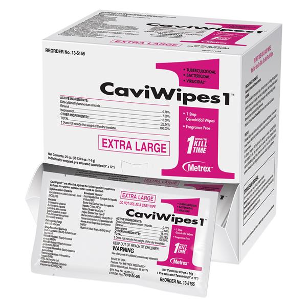 Disinfectant Surface CaviWipes1 X-Large 9 in x 12 in Individually...
