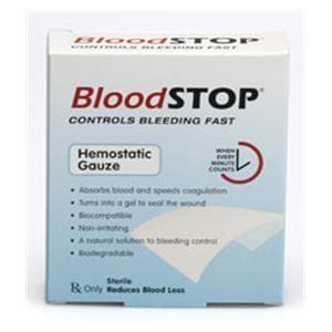 BloodStop Cotton Gauze Pad 2x4" Sterile Adhesive Not Made With Na...