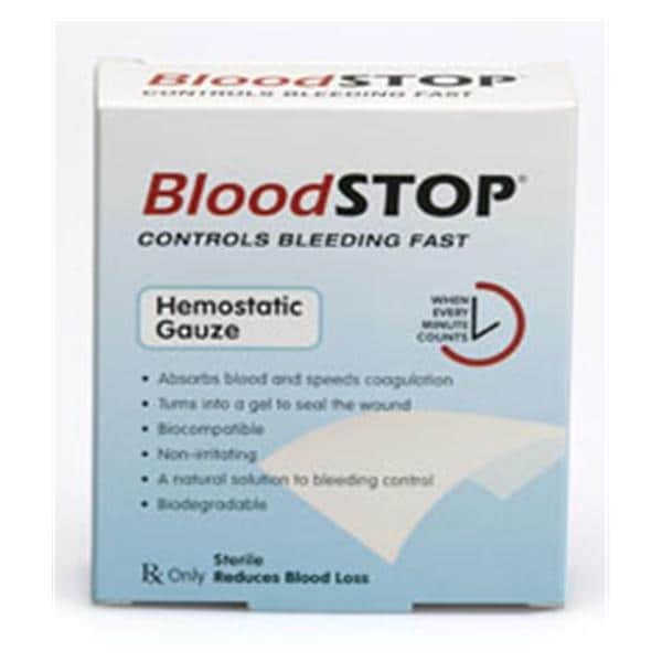 BloodStop Cotton Gauze Pad 2x4" Sterile Adhesive Not Made With Na...