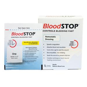 BloodStop Carboxymethyl Cellulose Hemostatic Dressing 2x2" Steril...