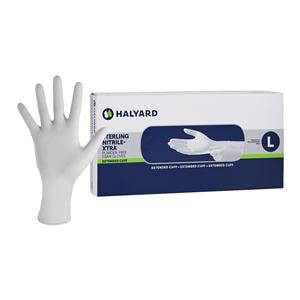 Sterling Xtra Nitrile Exam Gloves Large Extended Sterling Silver Non-Sterile