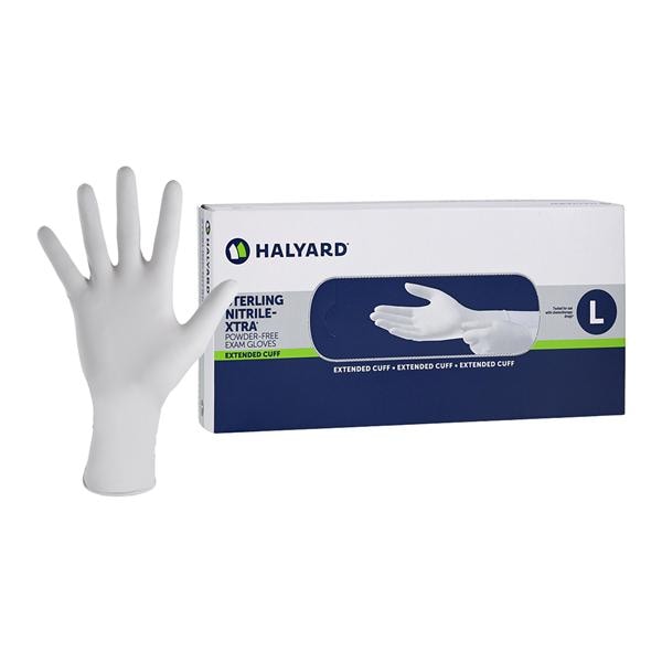 Sterling Xtra Nitrile Exam Gloves Large Extended Sterling Silver Non-Sterile