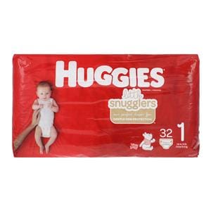 Huggies Diaper Maximum Unisex White Fragrance Free Size 1 8-14lbs 32/Pk, 4 PK/CA