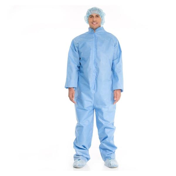 Disposable Protective Coverall X-Large Blue Raglan Sleeves 24/Cas...