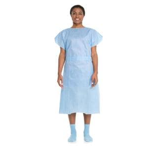 Patient Gown SMS Ties Size Universal 30 in x 42 in Blue Disposabl...