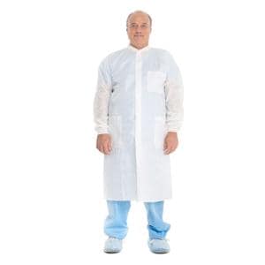 Basic Lab Coat 3 Layer SMS Knee Length Knit Cuff 2X Large Knit Co...
