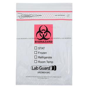 Lab Gaurd Specimen Bag Clear Zip Closure With Flap 1000/Ca