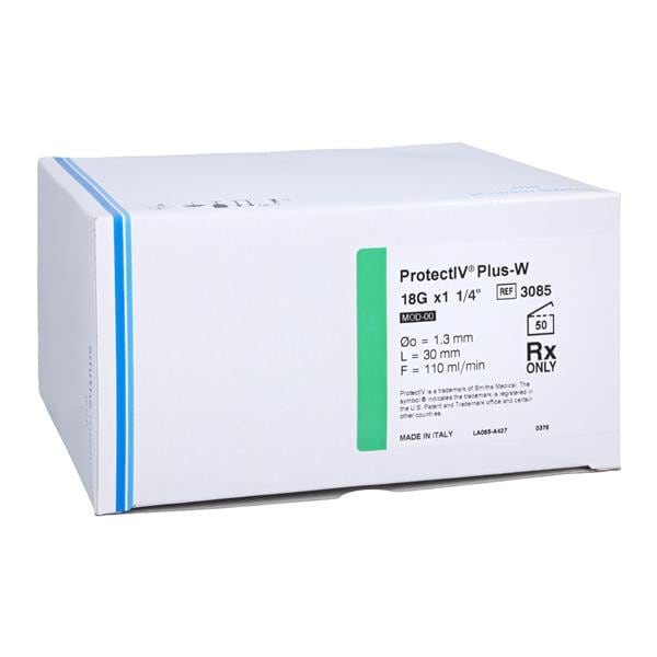 Jelco Protectiv Plus IV Catheter 18 Gauge 1-1/4" 110mL/Min OCRILO...