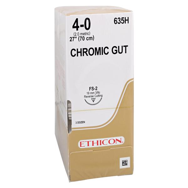 Ethicon Suture 4-0 27" Chromic Gut Monofilament FS-2 Brown 36/Bx