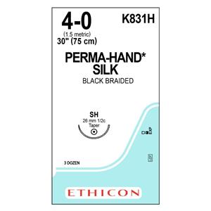 Perma-Hand Suture 4-0 30" Silk Braid SH Black 36/Bx