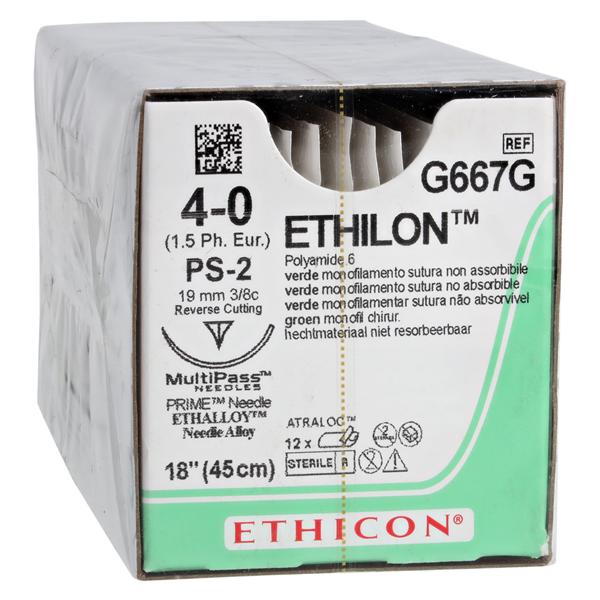 Ethilon Suture Nylon Monofilament 4-0 18" Non-Absorbable PS-2 Cut...