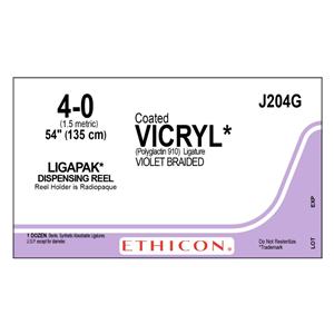 Vicryl Suture 4-0 54" Polyglactin 910 Braid Violet 12/Bx