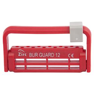Steri-Bur Guard Bur Block Antimicrobial Microban 12 Hole Red Detachable Lid Ea