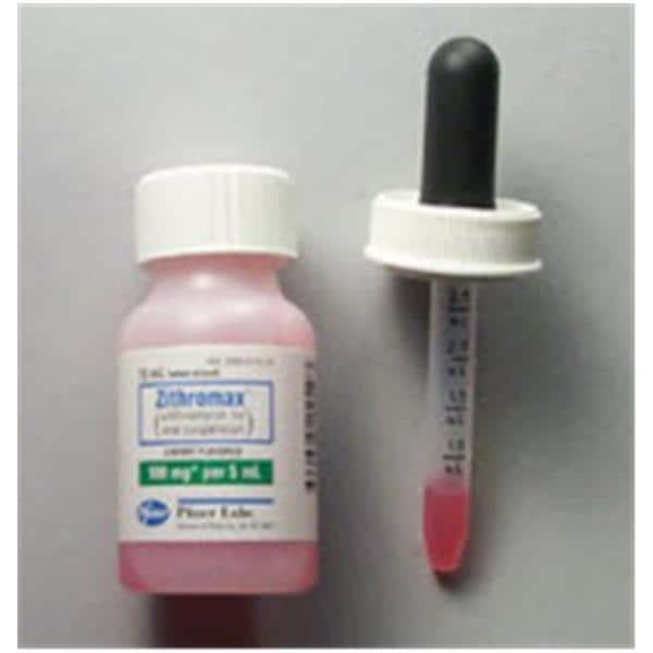 Zithromax Oral Suspension 100mg/5mL 300mg Banana-Cherry Bottle 15...