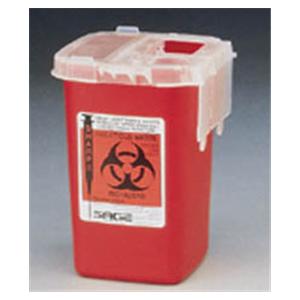 SharpStar Sharps Container 1qt Red 4.25x4.25x6.25" Vertical Drop Plypro EA