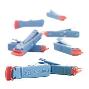 Unistik 3 Incision Device Lancet 18g 1.8mm Safety Blue Automatic...