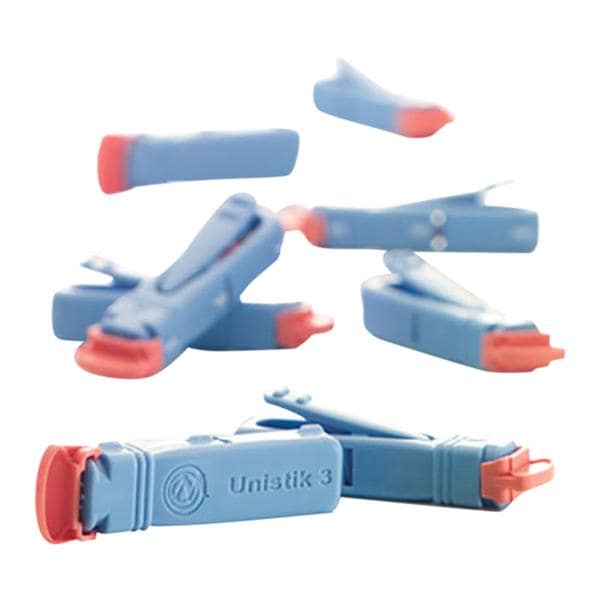Unistik 3 Incision Device Lancet 18g 1.8mm Safety Blue Automatic...