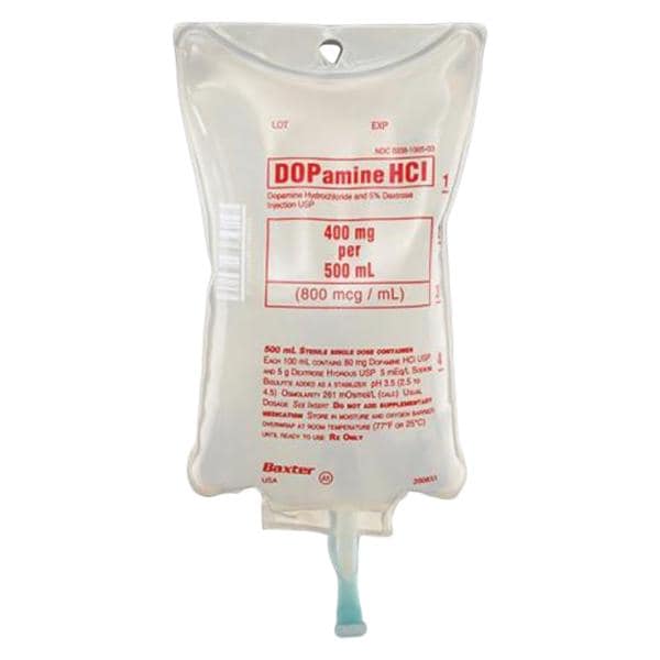Dopamine HCl in 5% Dextrose Injection 400mg/Bag 800mcg/mL Bag 500...