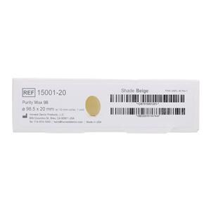 Purity Wax 98 Carvable Pressing Wax Disc Beige 98.5x20 Ea